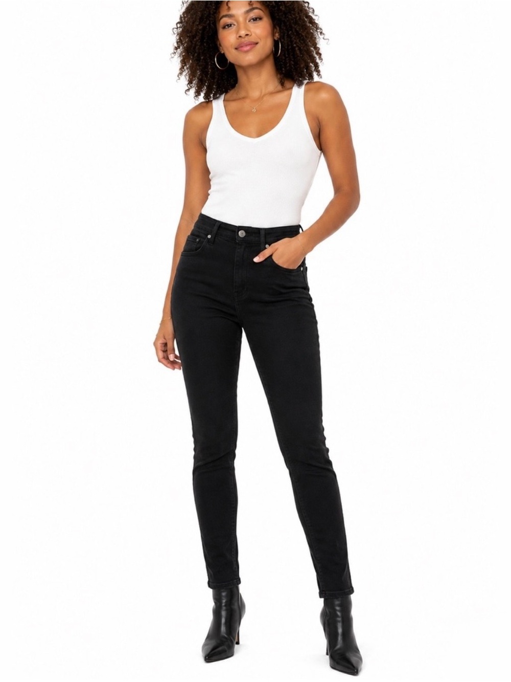 Acne Studios Blå Konst Peg Black High Rise Jeans 28/30 Made Italy